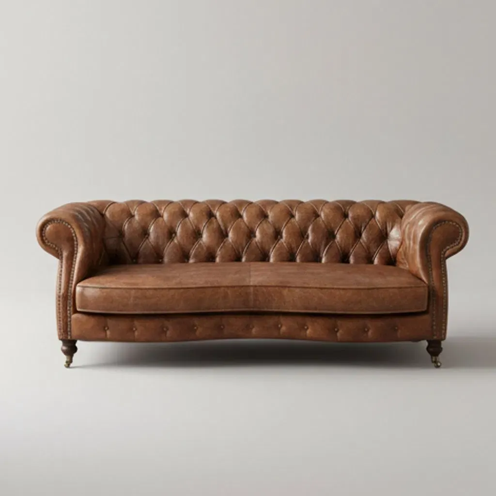 Canapé Chesterfield Camden 3 places en cuir brun foncé