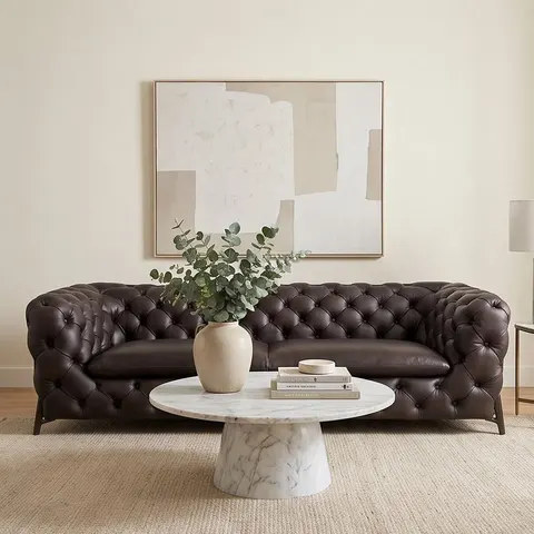 Chesterfield en cuir noir Atelier Chesterfield