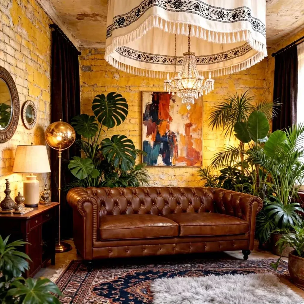 Canapé Chesterfield Mayfair en cuir marron vieilli, vue 6 sur 10