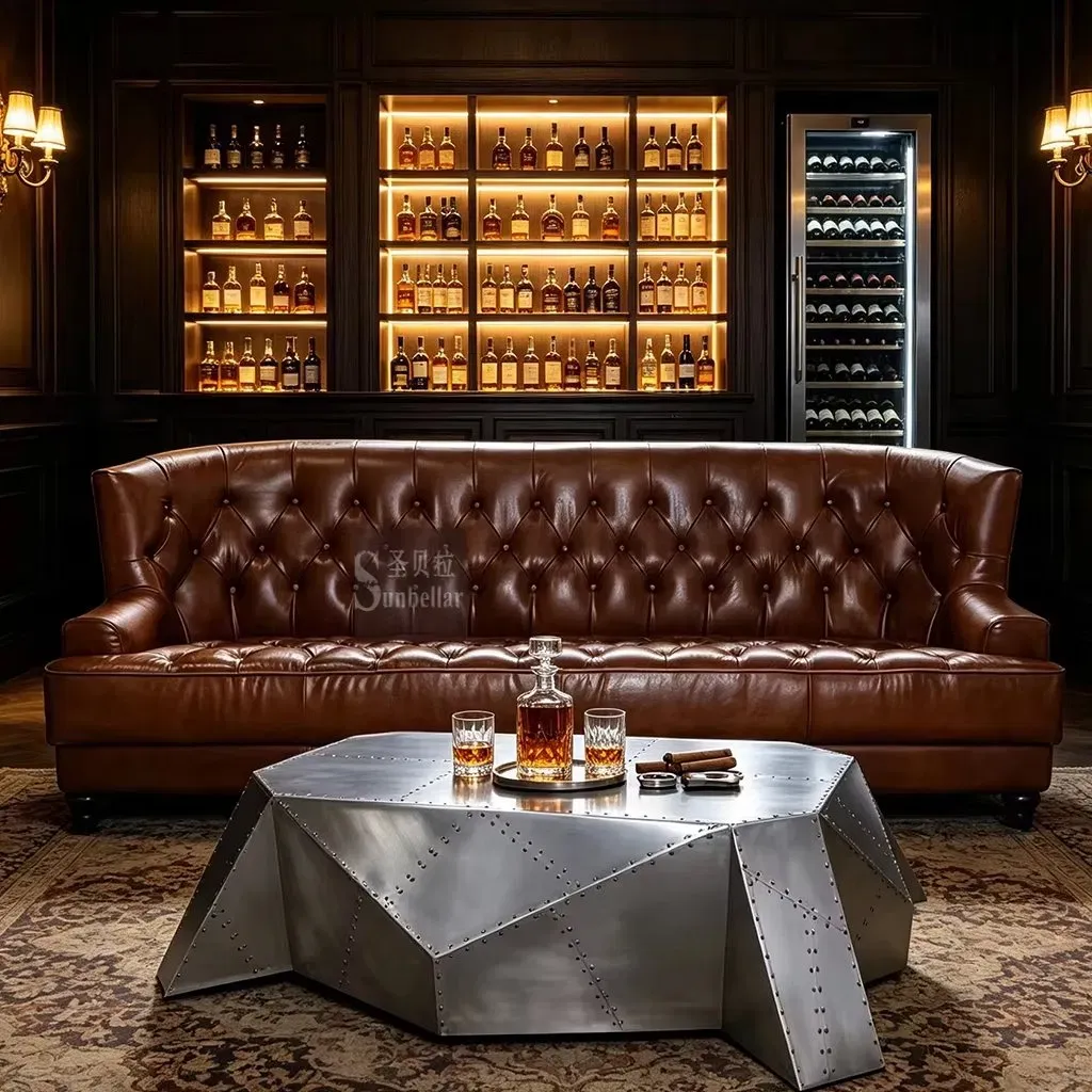 Canapé Chesterfield Richmond 3 places en cuir cognac