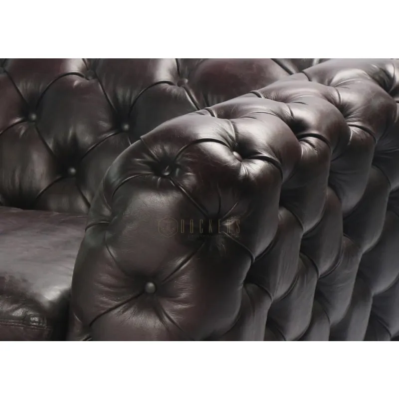 Fauteuil Chesterfield Fitzrovia en cuir noir, vue 10 sur 10