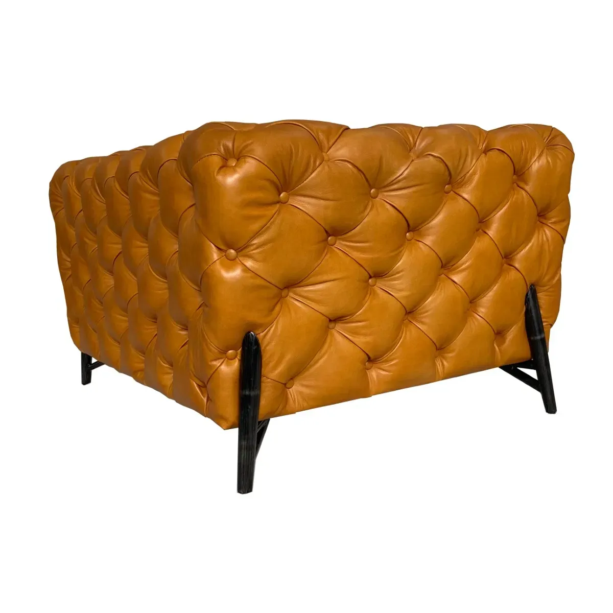 Fauteuil Chesterfield Fitzrovia en cuir noir, vue 5 sur 10