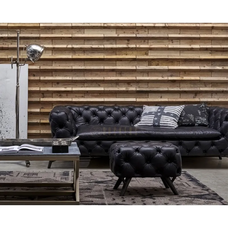 Fauteuil Chesterfield Fitzrovia en cuir noir, vue 6 sur 10