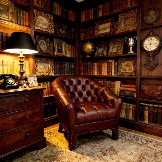Fauteuil Chesterfield Lambeth cabriolet en cuir acajou