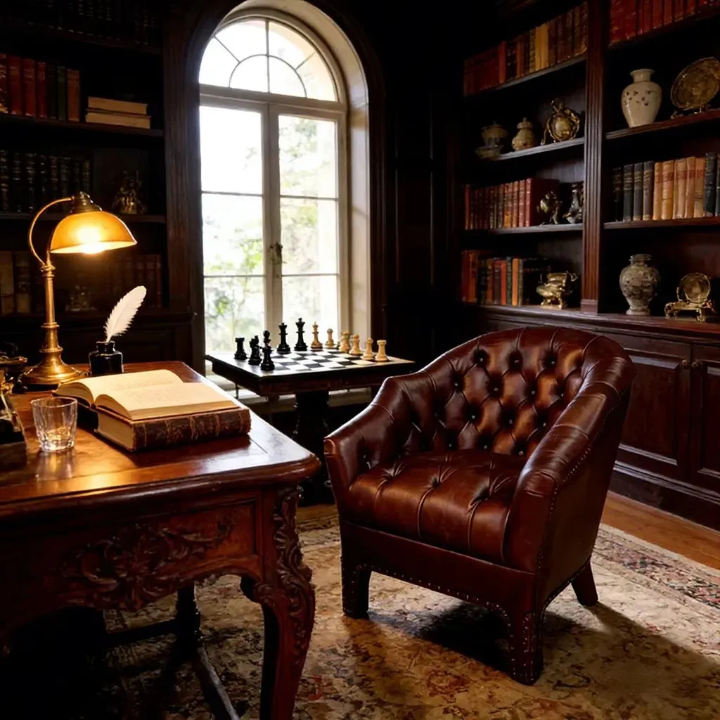Fauteuil Chesterfield Lambeth cabriolet en cuir acajou, vue 3 sur 9