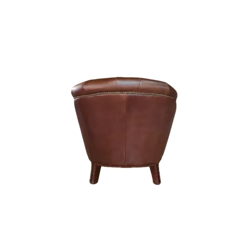 Fauteuil Chesterfield Lambeth cabriolet en cuir acajou, vue 9 sur 9