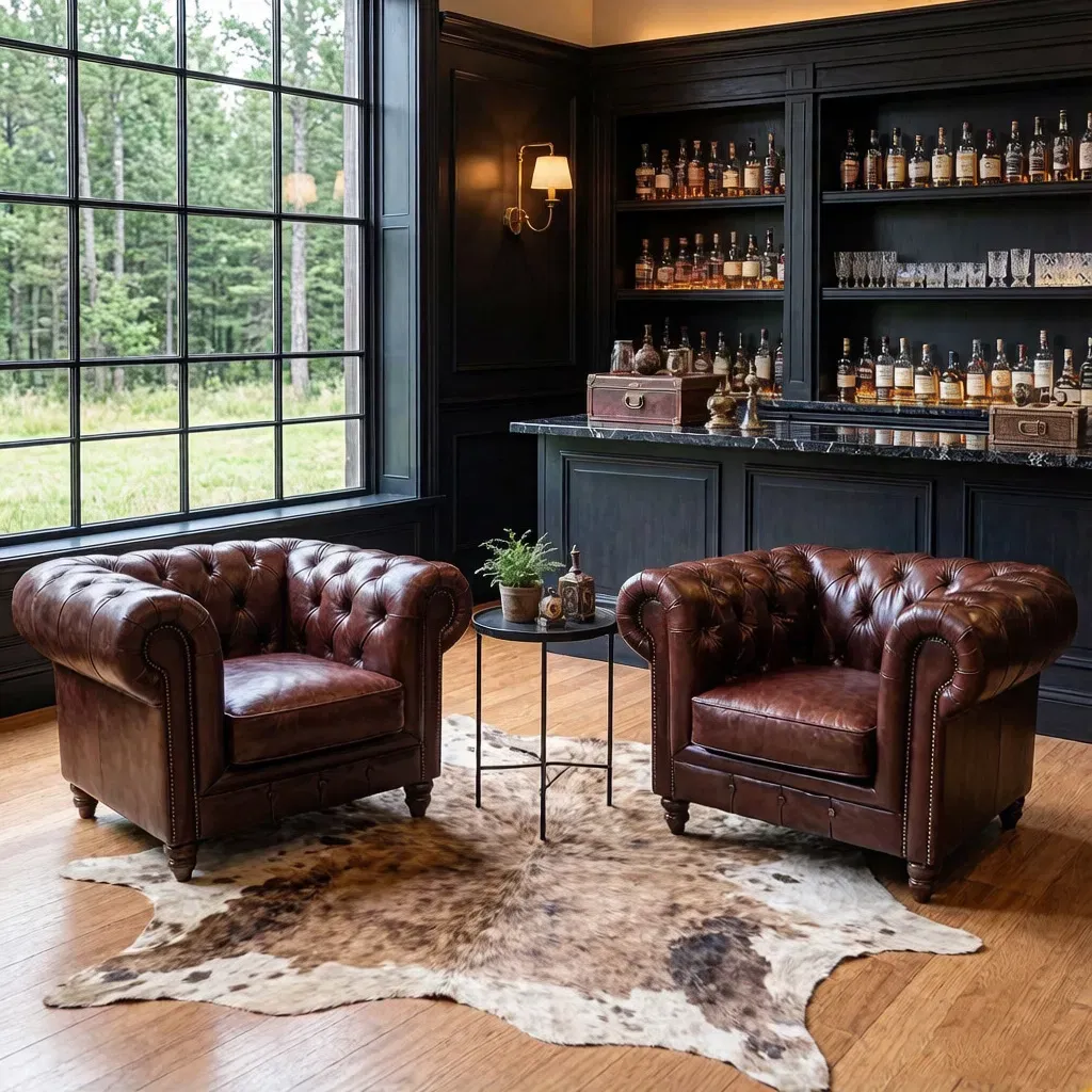 Fauteuil Chesterfield Mayfair en cuir marron vieilli, vue 2 sur 10